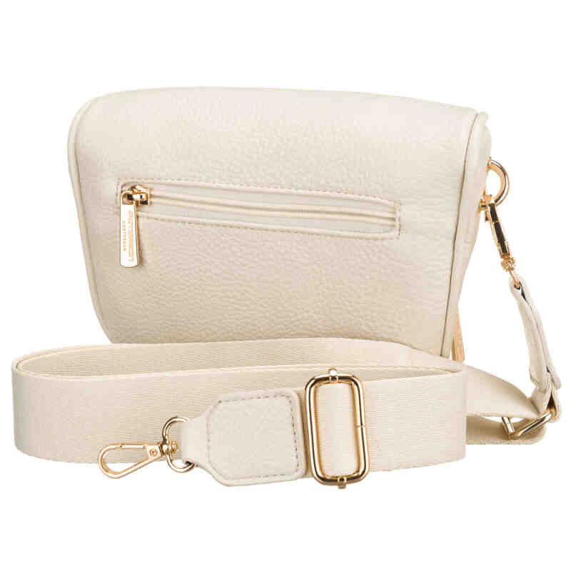 Saszetka damska wykonana ze skóry ekologicznej w jasnobeżowym kolorze - Peterson-4