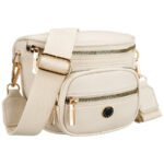 Saszetka damska wykonana ze skóry ekologicznej w jasnobeżowym kolorze - Peterson-1