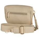 Saszetka damska w beżowym kolorze wykonana ze skóry ekologicznej, zamykana suwakiem - Peterson-4