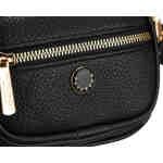 Czarna saszetka damska ze skóry ekologicznej, zamykana suwakiem i zawieszona na regulowanym pasku - Peterson-5