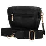 Czarna saszetka damska ze skóry ekologicznej, zamykana suwakiem i zawieszona na regulowanym pasku - Peterson-4