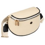 Saszetka damska w kolorze ecru z czarnymi elementami, wykonana z materiału syntetycznego - Peterson-2