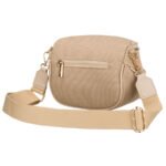 Beżowa saszetka damska zamykana suwakiem i zawieszona na regulowanym pasku - Peterson-4