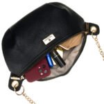 Saszetka damska ze skóry ekologicznej w czarnym kolorze, jednokomorowa - Peterson-9