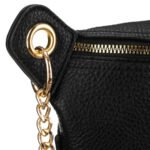 Saszetka damska ze skóry ekologicznej w czarnym kolorze, jednokomorowa - Peterson-7