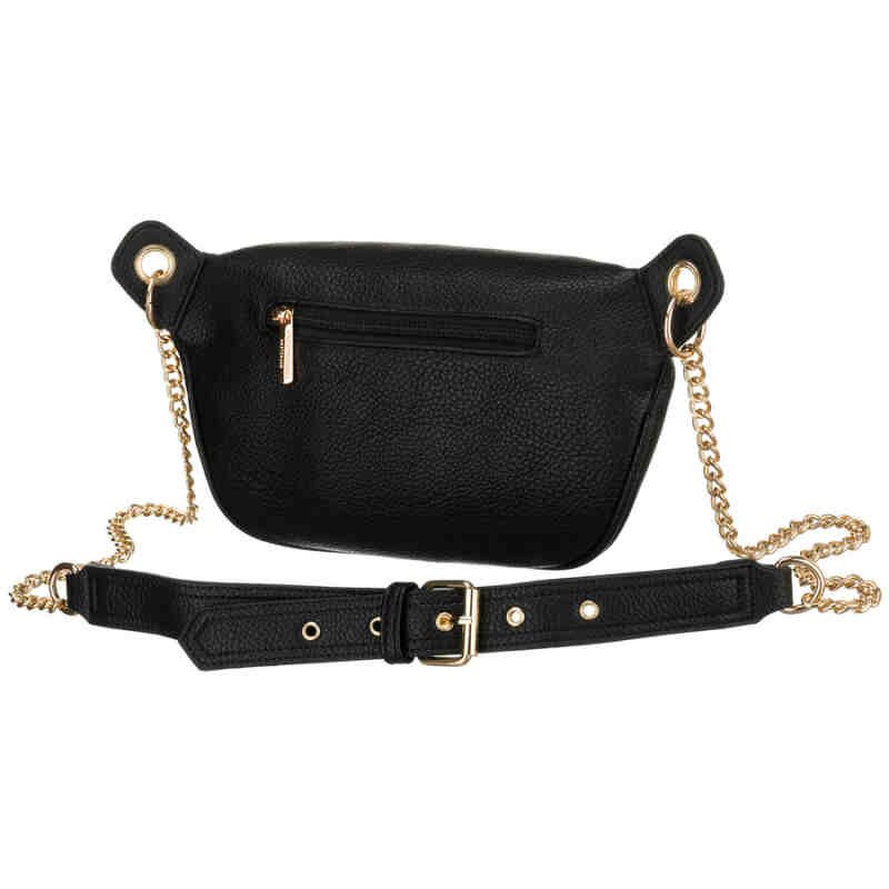 Saszetka damska ze skóry ekologicznej w czarnym kolorze, jednokomorowa - Peterson-3