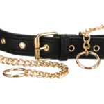 Saszetka damska ze skóry ekologicznej w czarnym kolorze, jednokomorowa - Peterson-10