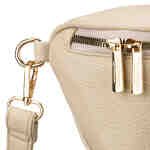 Beżowa saszetka damska ze skóry ekologicznej zamykana suwakiem, jednokomorowa - Peterson-9