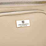 Beżowa saszetka damska ze skóry ekologicznej zamykana suwakiem, jednokomorowa - Peterson-5