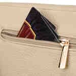 Beżowa saszetka damska ze skóry ekologicznej zamykana suwakiem, jednokomorowa - Peterson-8