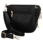 Czarna saszetka damska ze skóry ekologicznej zawieszona na regulowanym pasku - Peterson-4
