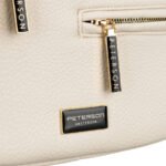 Saszetka damska ze skóry ekologicznej w jasnobeżowym kolorze, zamykana suwakiem - Peterson-8