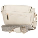 Saszetka damska ze skóry ekologicznej w jasnobeżowym kolorze, zamykana suwakiem - Peterson-4