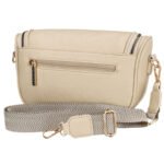 Saszetka damska ze skóry ekologicznej w beżowym kolorze z kieszenią na rewersie - Peterson-4