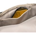 Saszetka damska ze skóry ekologicznej w beżowym kolorze z kieszenią na rewersie - Peterson-6