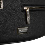 Czarna saszetka damska ze skóry ekologicznej z kieszenią na rewersie - Peterson-9