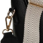 Czarna saszetka damska ze skóry ekologicznej z kieszenią na rewersie - Peterson-5