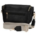 Czarna saszetka damska ze skóry ekologicznej z kieszenią na rewersie - Peterson-4