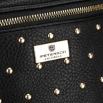 Czarna, praktyczna nerka damska ze skóry ekologicznej ozdobiona ćwiekami - Peterson-5