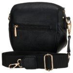 Czarna, praktyczna nerka damska ze skóry ekologicznej ozdobiona ćwiekami - Peterson-4