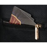 Czarna, praktyczna nerka damska ze skóry ekologicznej ozdobiona ćwiekami - Peterson-8