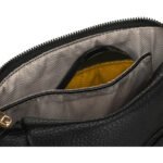 Czarna, praktyczna nerka damska ze skóry ekologicznej ozdobiona ćwiekami - Peterson-7