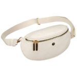 Modna, jasnobeżowa nerka damska ze skóry ekologicznej - Peterson-2