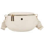 Modna, jasnobeżowa nerka damska ze skóry ekologicznej - Peterson-3