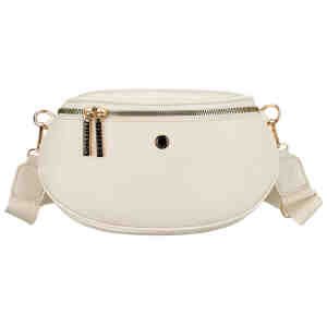 Modna, jasnobeżowa nerka damska ze skóry ekologicznej - Peterson-3