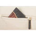 Modna, jasnobeżowa nerka damska ze skóry ekologicznej - Peterson-8