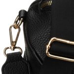 Praktyczna, miejska nerka damska ze skóry ekologicznej w czarnym kolorze, jednokomorowa - Peterson-9