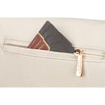 Jasnobeżowa nerka damska ze skóry ekologicznej zamykana suwakiem - Peterson-8