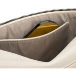 Jasnobeżowa nerka damska ze skóry ekologicznej zamykana suwakiem - Peterson-7