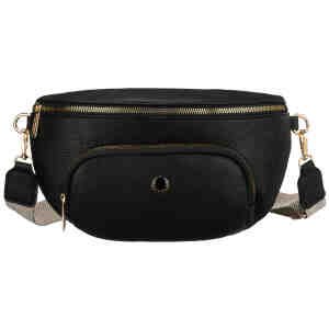 Miejska, czarna nerka damska ze skóry ekologicznej zawieszona na regulowanym pasku - Peterson-3