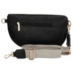 Miejska, czarna nerka damska ze skóry ekologicznej zawieszona na regulowanym pasku - Peterson-4