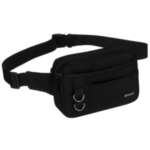 Sportowa saszetka w czarnym kolorze zamykana suwakiem, dwukomorowa - Peterson-1