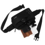 Sportowa saszetka w czarnym kolorze zamykana suwakiem, dwukomorowa - Peterson-8