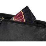 Czarna, skórzana saszetka damska zamykana na suwak - Rovicky-6