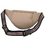 Skórzana saszetka damska w beżowym kolorze, jednokomorowa i zamykana na suwak - Rovicky-4