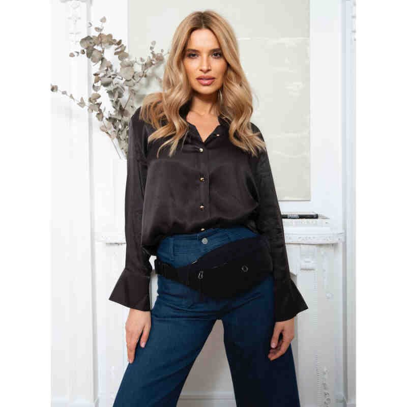 Praktyczna nerka damska z poliestru w czarnym kolorze - Peterson-2