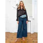 Niebieska nerka damska na biodra z kieszonką na froncie - Peterson-5