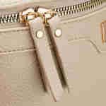 Beżowa saszetka damska ze skóry ekologicznej z doczepianą portmonetką - Peterson-8