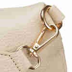 Beżowa saszetka damska ze skóry ekologicznej z doczepianą portmonetką - Peterson-10