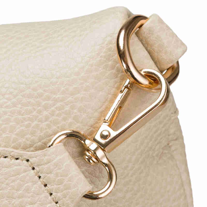 Beżowa saszetka damska ze skóry ekologicznej z doczepianą portmonetką - Peterson-10