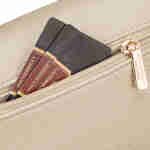 Beżowa saszetka damska ze skóry ekologicznej z doczepianą portmonetką - Peterson-9