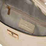 Beżowa saszetka damska ze skóry ekologicznej z doczepianą portmonetką - Peterson-6